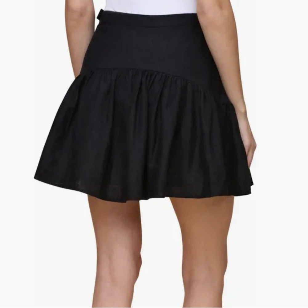 Avec Les Filles Black Linen Blend Mini Skirt | Size 2 - Picture 2 of 9